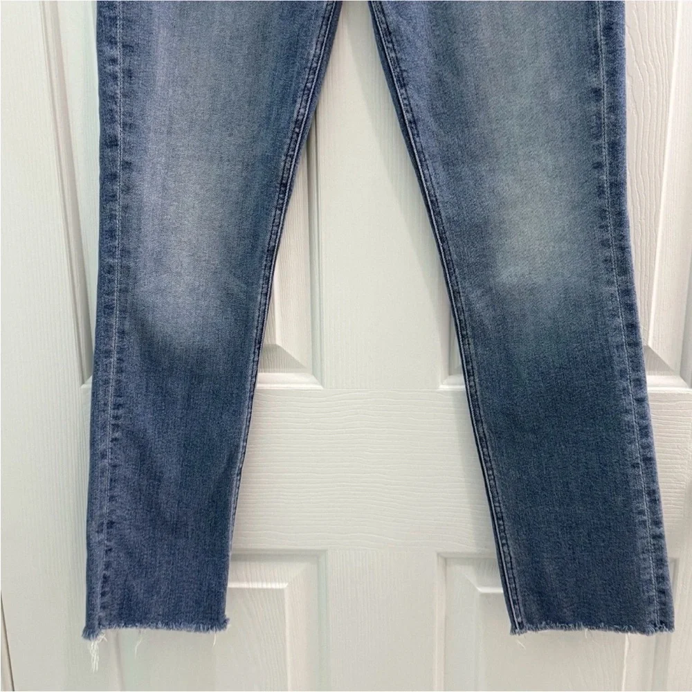 Mother Womens Size 28 The Mid Rise Dazzler Ankle Fray Riding the Cliffside Jeans - Picture 4 of 11